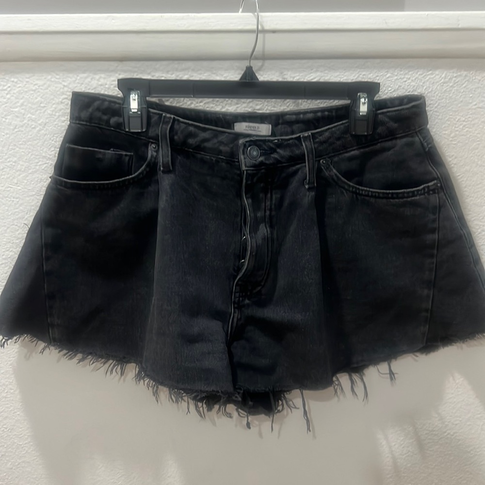 Forever 21 Wash Black Jean Shorts